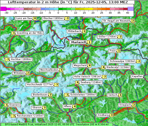 Temperatur, 5. 12. 2025