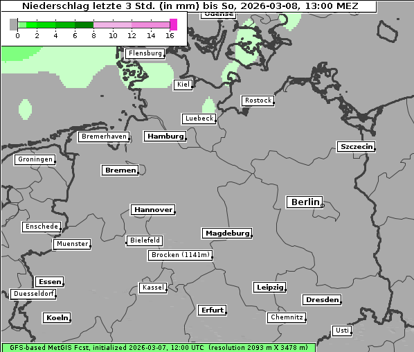 Niederschlag, 8. 3. 2026