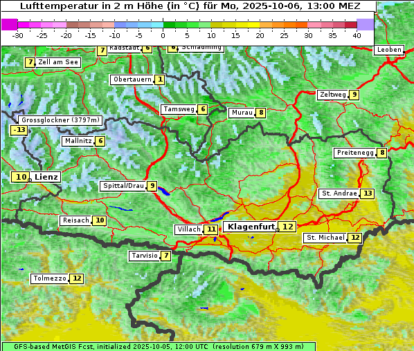 Temperatur, 6. 10. 2025