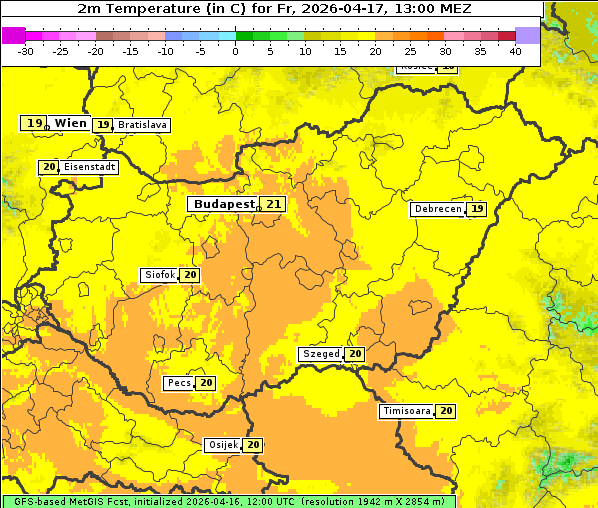 Temperatur, 17. 4. 2026