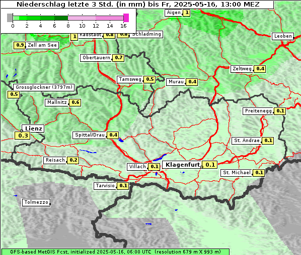 Niederschlag, 16. 5. 2025
