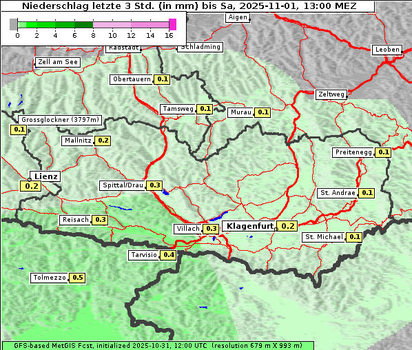 Niederschlag, 1. 11. 2025