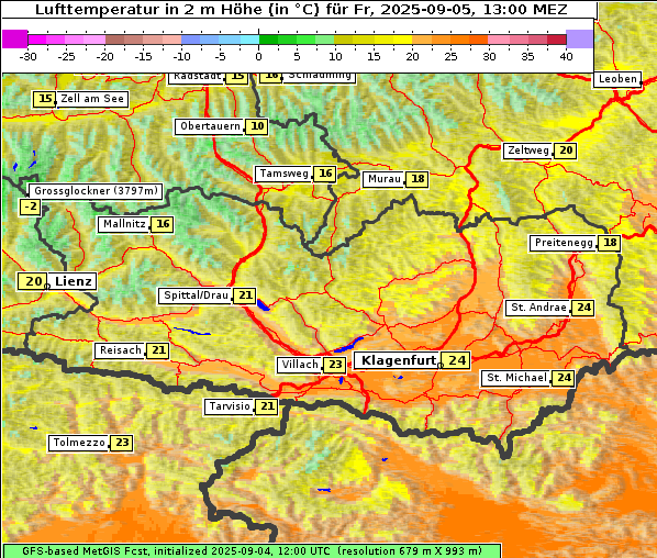 Temperatur, 5. 9. 2025