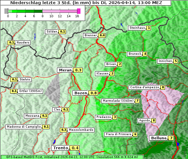Niederschlag, 14. 4. 2026
