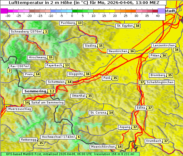 Temperatur, 6. 4. 2026