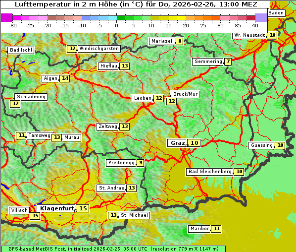 Temperatur, 26. 2. 2026