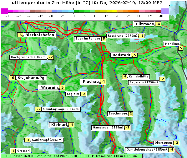 Temperatur, 19. 2. 2026