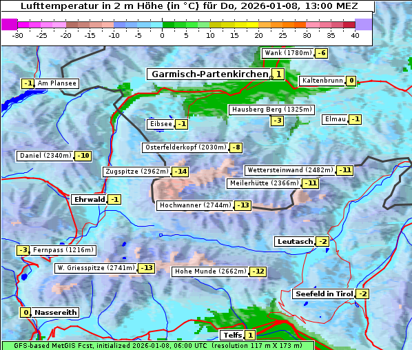 Temperatur, 8. 1. 2026