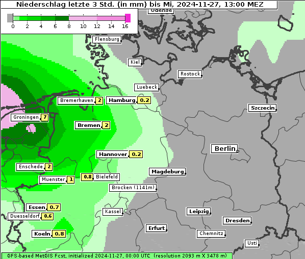 Niederschlag, 27. 11. 2024