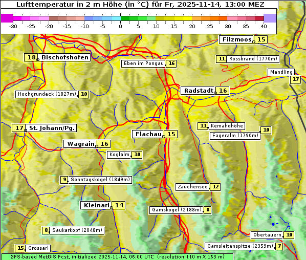Temperatur, 14. 11. 2025