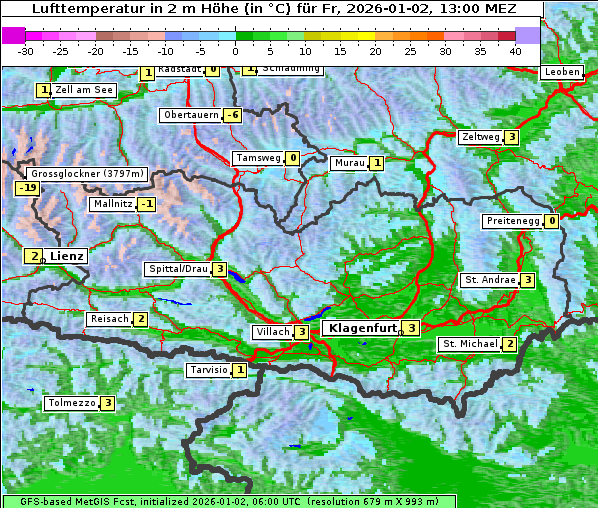 Temperatur, 2. 1. 2026
