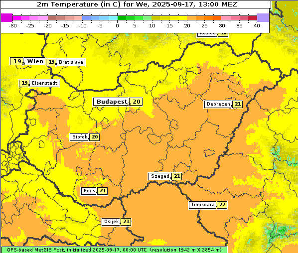 Temperatur, 17. 9. 2025