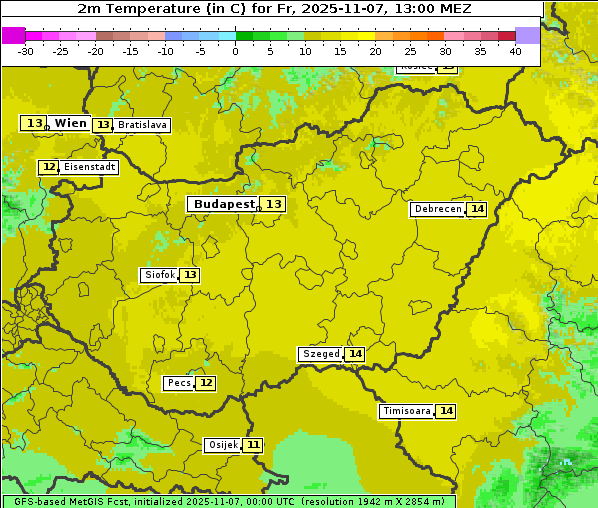 Temperatur, 7. 11. 2025