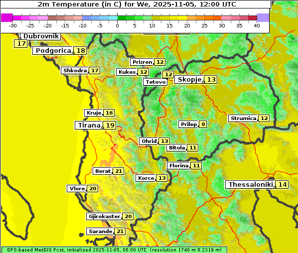 Temperatur, 5. 11. 2025