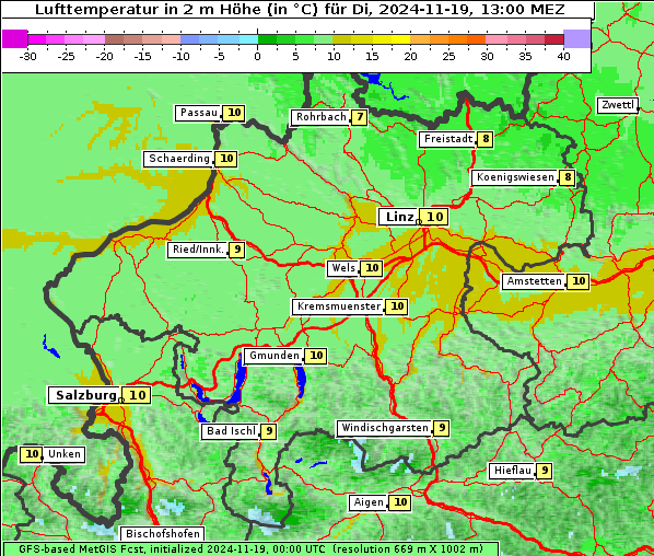 Temperatur, 19. 11. 2024