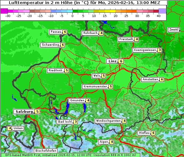 Temperatur, 16. 2. 2026