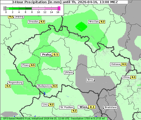 Niederschlag, 16. 4. 2026