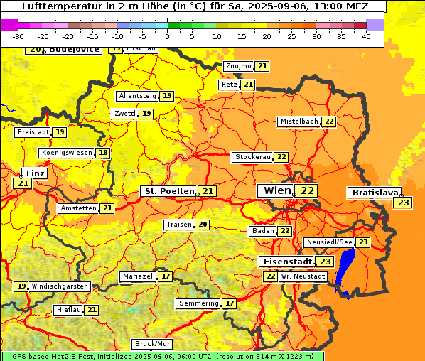 Temperatur, 6. 9. 2025