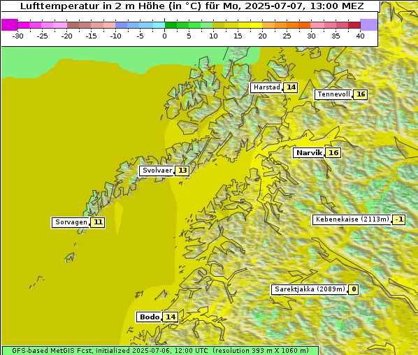 Temperatur, 7. 7. 2025