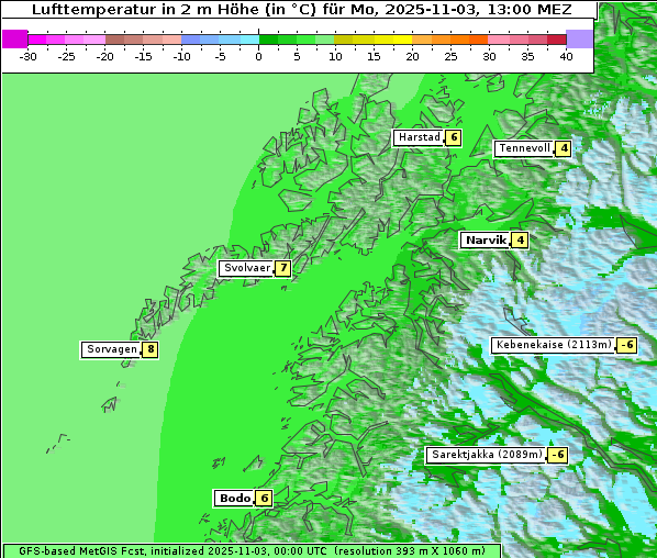 Temperatur, 3. 11. 2025