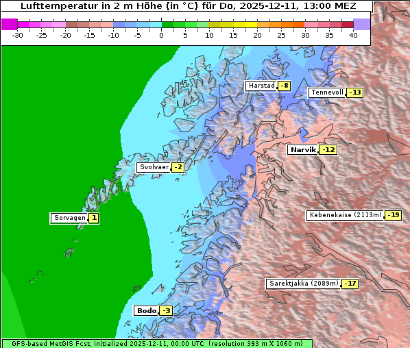 Temperatur, 11. 12. 2025