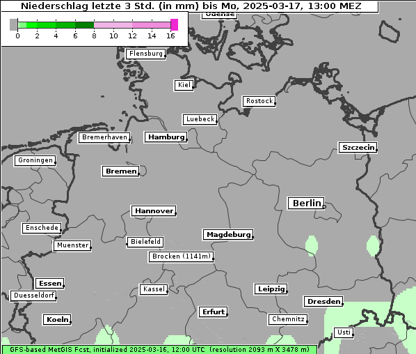 Niederschlag, 17. 3. 2025