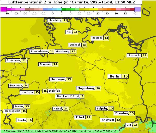 Temperatur, 4. 11. 2025