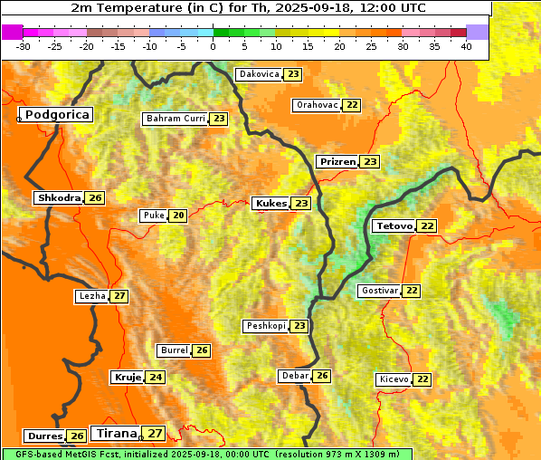 Temperatur, 18. 9. 2025