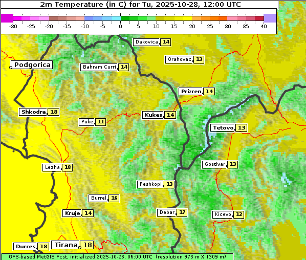 Temperatur, 28. 10. 2025