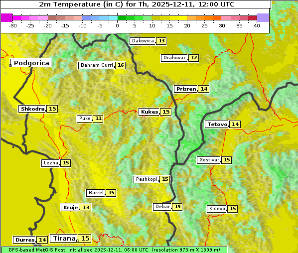 Temperatur, 11. 12. 2025