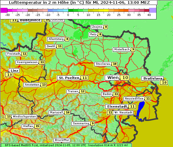 Temperatur, 6. 11. 2024