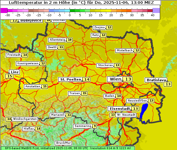 Temperatur, 6. 11. 2025