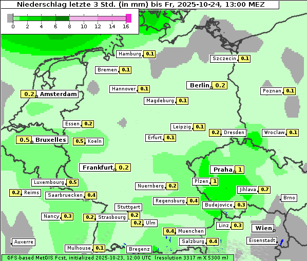 Niederschlag, 24. 10. 2025