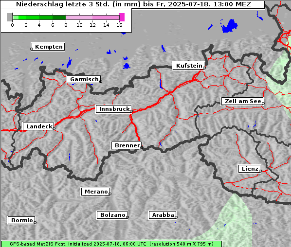Niederschlag, 18. 7. 2025