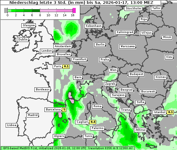 Niederschlag, 17. 1. 2026