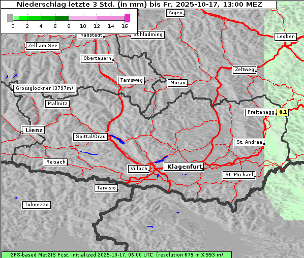Niederschlag, 17. 10. 2025
