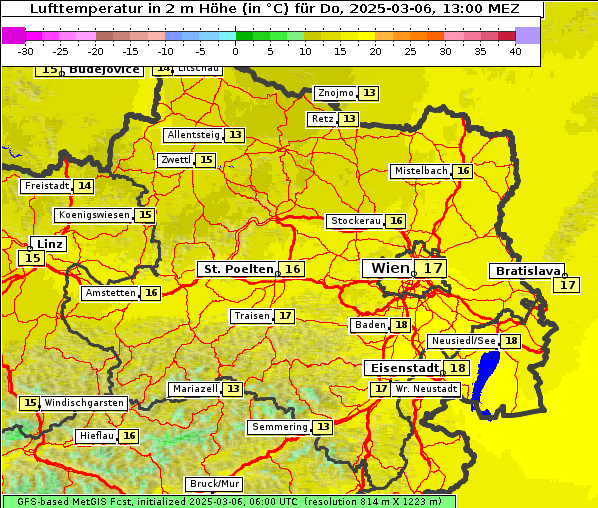 Temperatur, 6. 3. 2025