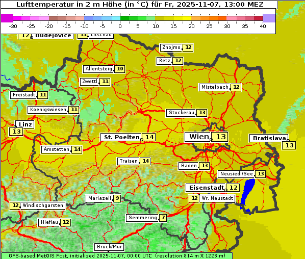 Temperatur, 7. 11. 2025