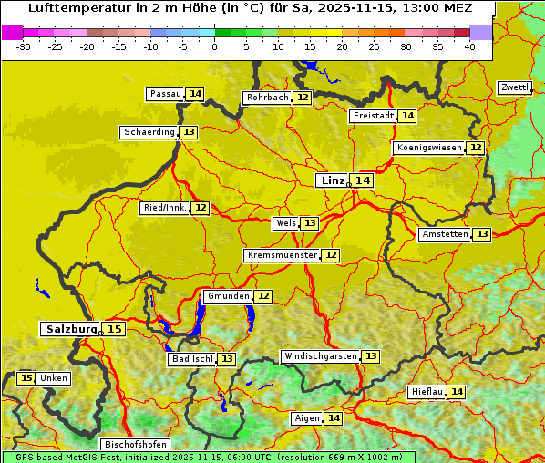 Temperatur, 15. 11. 2025