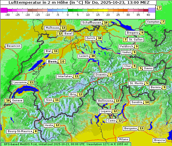 Temperatur, 23. 10. 2025