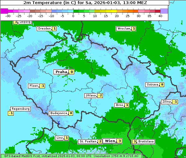 Temperatur, 3. 1. 2026