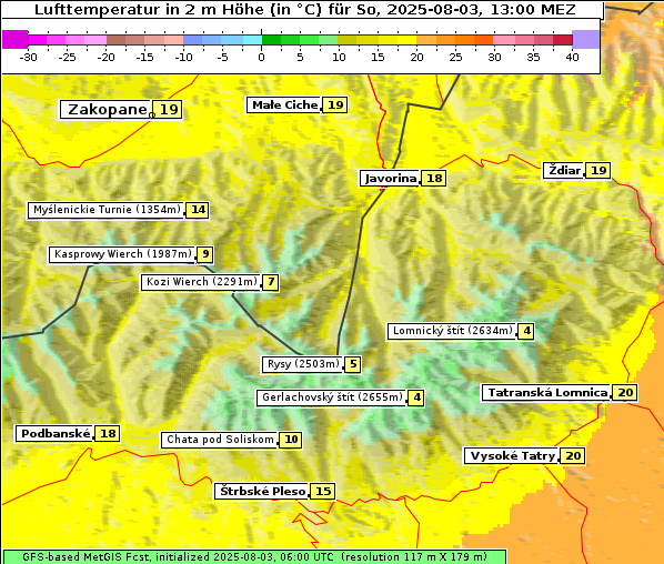 Temperatur, 3. 8. 2025