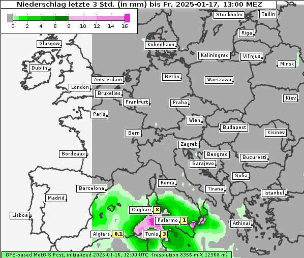 Niederschlag, 17. 1. 2025