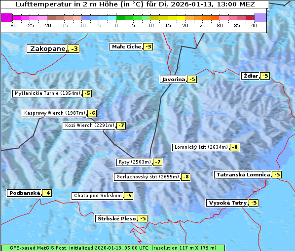 Temperatur, 13. 1. 2026