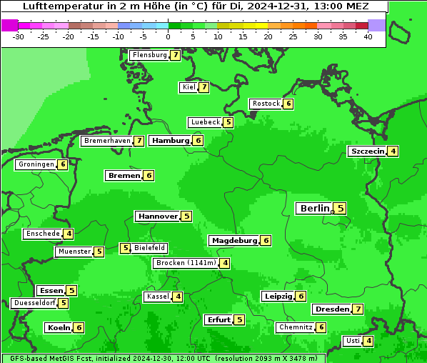 Temperatur, 31. 12. 2024