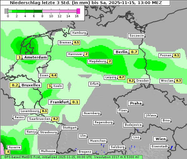 Niederschlag, 15. 11. 2025