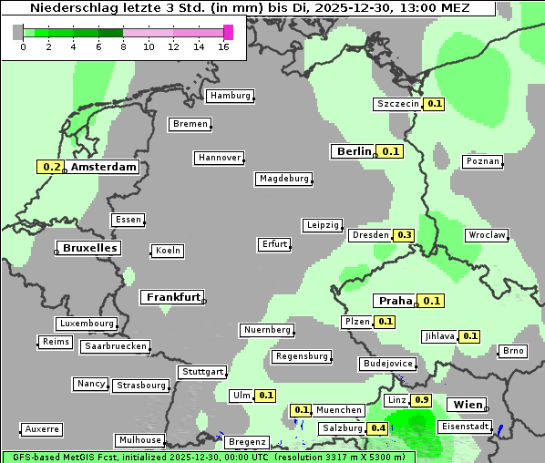 Niederschlag, 30. 12. 2025