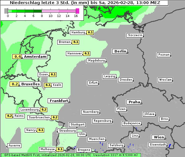 Niederschlag, 28. 2. 2026