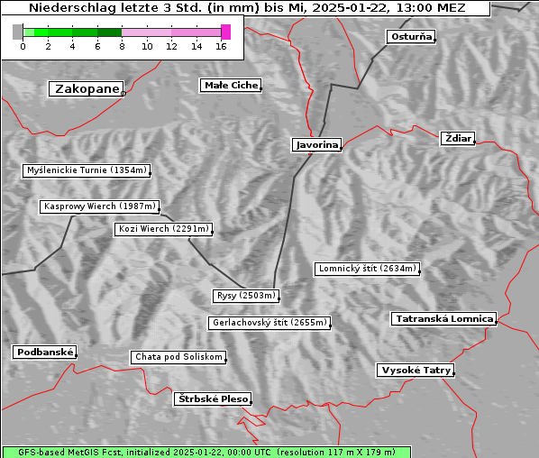 Niederschlag, 22. 1. 2025