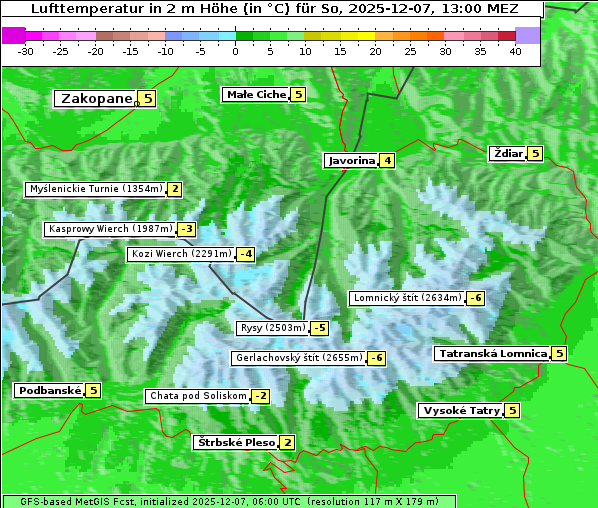 Temperatur, 7. 12. 2025